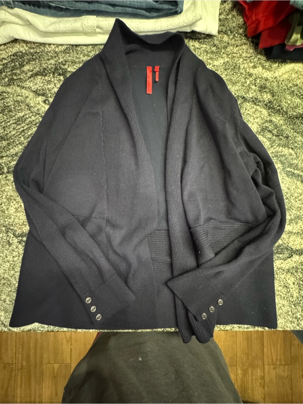 Black Open-Front Cardigan Jacket